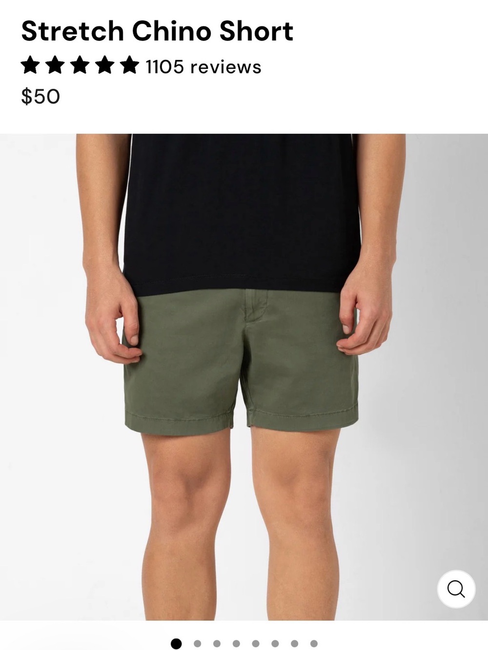 Bearbottom Men's Stretch Chino Shorts in Fern 5” inseam